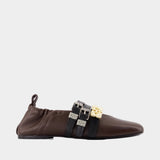 Sue Triple Ballerinas - Ganni - Synthetic - Brown