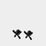 Petite Daisy Earrings - Simone Rocha - Crystal - Black