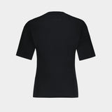 Waisted Printed T-Shirt - Courreges - Cotton - Black