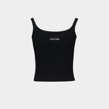 Moon Logo Ribbed Jersey Tank Top - Marine Serre - Knitwear - Black