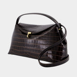 T-Lock Top Handle Purse - TOTEME - Leather - Brown