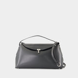 T-Lock Top Handle棕色小牛皮T型扣手提包单肩包