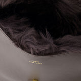 Shearling T-Lock棕色小牛皮T型锁手拿包