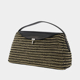 T-Lock Top Handle Purse - TOTEME - Leather - Black