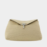 Mini T-Lock Clutch - TOTEME - Canvas - Ivory
