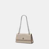 Kira Turnlock Shoulder Bag - Tory Burch - Leather - Grey