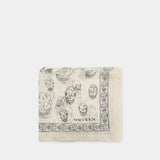 Ca Skull Scarf - Alexander McQueen - Silk - White