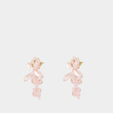 Petite Bow Earrings - Simone Rocha - Crystal - Pink
