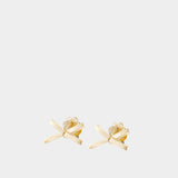 Petite Bow Daisy Earrings - Simone Rocha - Crystal - Yellow