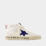 Mid Star Sneakers - Golden Goose Deluxe Brand - Leather - White