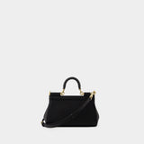 Dolce&Gabbana Sicily黑色皮质斜挎包