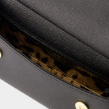Dolce&Gabbana Sicily黑色皮质斜挎包