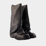 robin Combat Ankle Boots - The Attico - Leather - Black