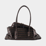 La Passeggiata Small Top Handle Bag - The Attico - Leather - Brown