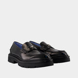 Loafers - Versace - Leather - Black