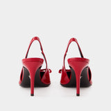 Gianni Ribbon Pumps 红色牛皮尖头高跟鞋