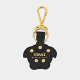 Charm Keychain - Versace - Leather - Black