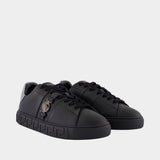 Sneakers - Versace - Leather - Black
