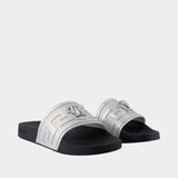 Sandals - Versace - Synthetic Leather - Silver