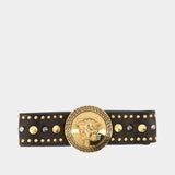 Hair Clips - Versace - Leather - Black