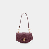 Virtus Small Shoulder Bag - Versace - Leather - Burgundy