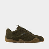 Suede Sneakers - Versace - Leather - Khaki