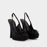 Slingback Pumps - Dolce&Gabbana - Silk - Black