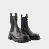 范思哲 Versace Booties Ankle Boots 皮质踝靴