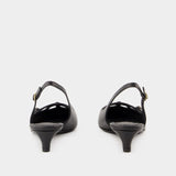 Dolce&Gabbana Slingbacks 黑色皮质平底鞋