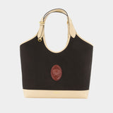 Large Shopper Bag - Versace - Leather - Black