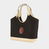 Large Shopper Bag - Versace - Leather - Black