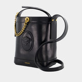 Mini Bucket Shoulder Bag - Versace - Leather - Black