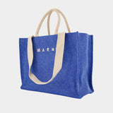 Large Shopper Bag - Marni - Cotton - Blue