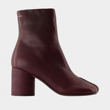 Ankle Boots - MM6 Maison Margiela - Leather - Burgundy