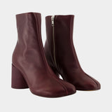 Ankle Boots - MM6 Maison Margiela - Leather - Burgundy