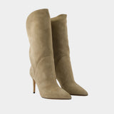 Gaia Midcalf 85 Boots - Paris Texas - Leather - Beige