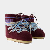 Icon Low Suede Laces Ankle Boots - Moon Boot - Leather - Burgundy