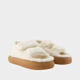 Sandals - Moon Boot - Leather - White/Brown