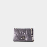 Monaco 灰色皮制单肩包