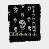 Skull Scarf - Alexander McQueen - Silk - Black