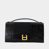 Hourglass Clutch - Balenciaga - Leather - Black