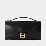 Hourglass Clutch - Balenciaga - Leather - Black