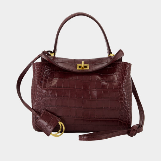 Rodeo Top Handle Mini Purse - Balenciaga - Leather - Burgundy