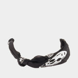 Skull Ring Wrap Bracelet - Alexander McQueen - Silk - Black