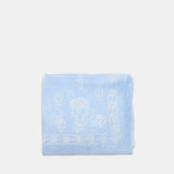 Ca Skull Scarf - Alexander McQueen - Silk - Blue