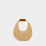 Moon Raphia 茶色拉菲草单肩包斜挎包