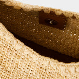 Moon Raphia 茶色拉菲草单肩包斜挎包