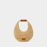 Moon Raphia 茶色拉菲草单肩包斜挎包