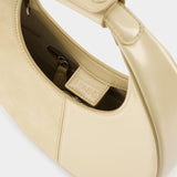 Mini Moon Split 米色皮制手拿包