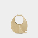 Mini Moon Split 米色皮制手拿包